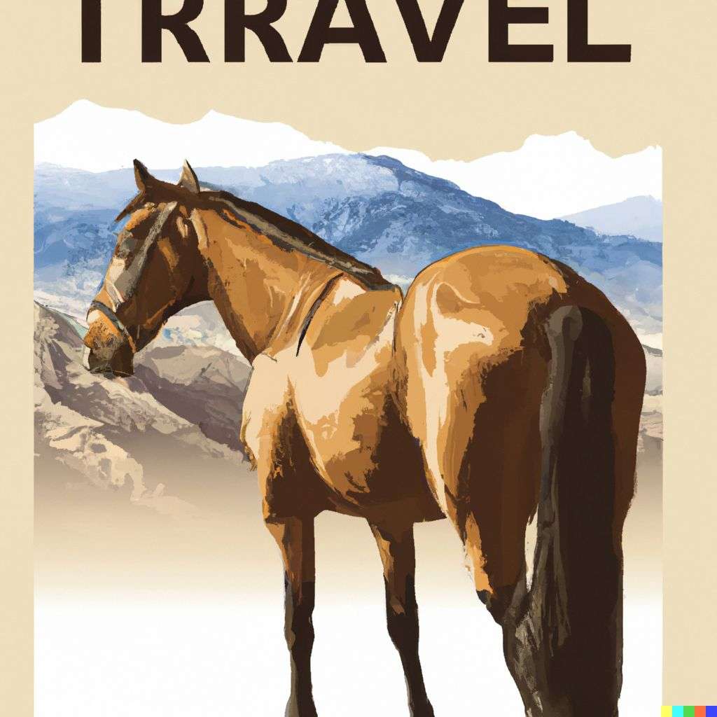 a horse, travel poster